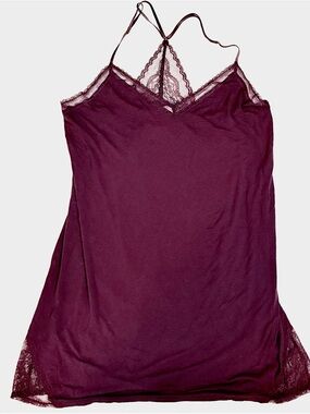 Victoria's Secret Lace-Trim Slip Chemise in Plum